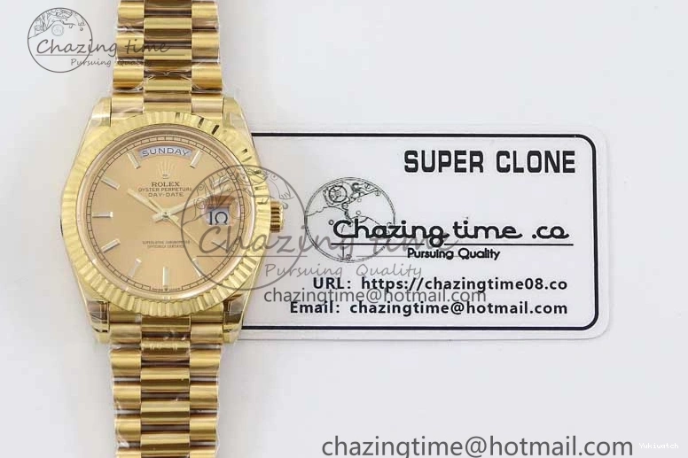 Dial YG Steel 40mm 1:1 Best TWF A2836 Crystal Date 904L YG Edition on Bracelet Day YG 0430